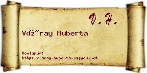 Váray Huberta névjegykártya